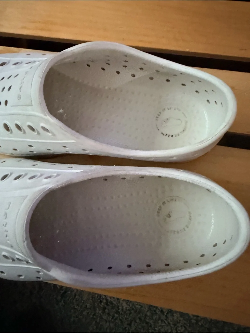 Kids White Native Slip On Shoes